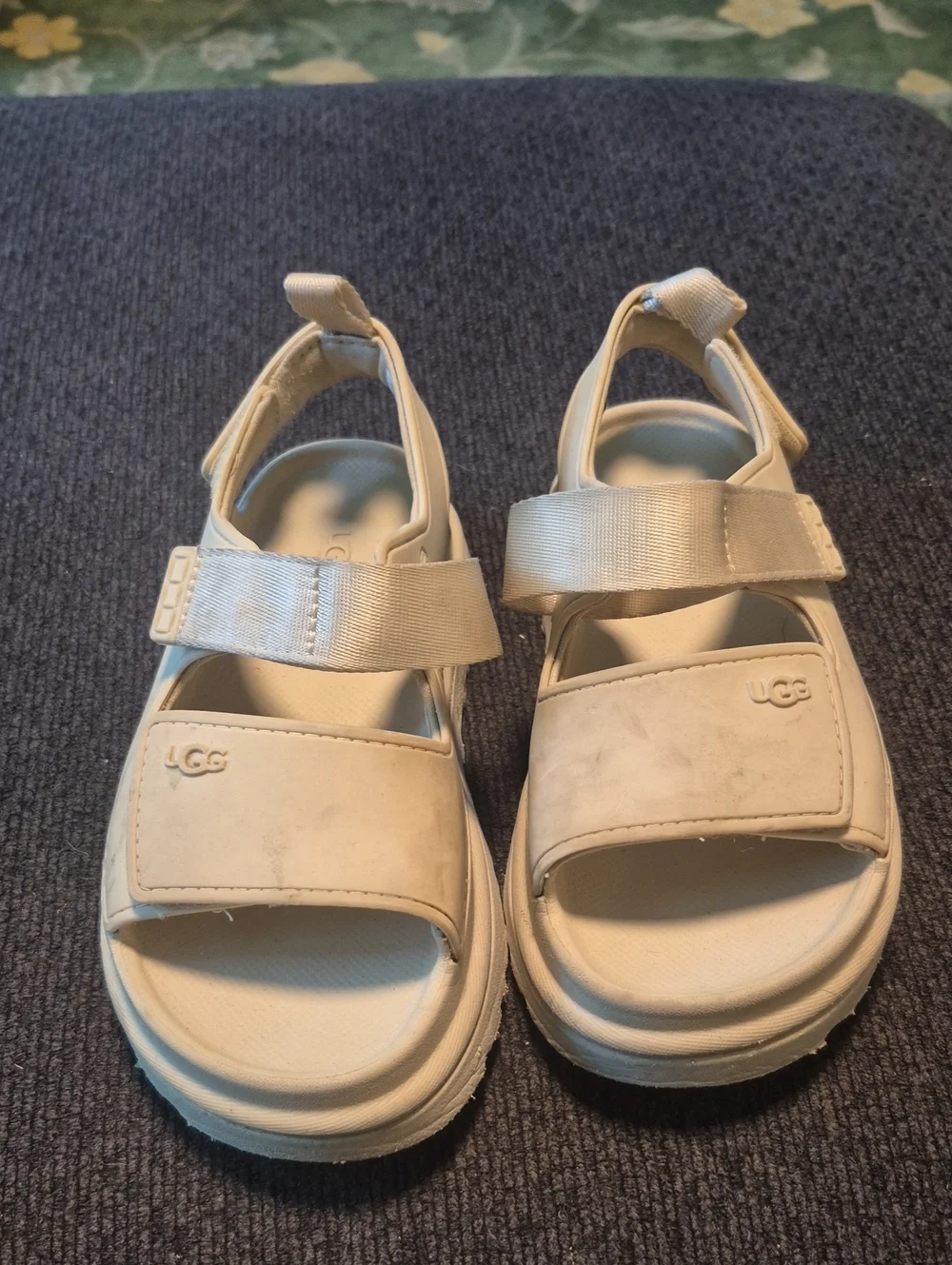 UGG Kids Beige Adjustable Strap Sandals